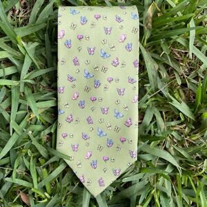 NWT The Fortier 100% silk tie with Multi Colored Butterflies